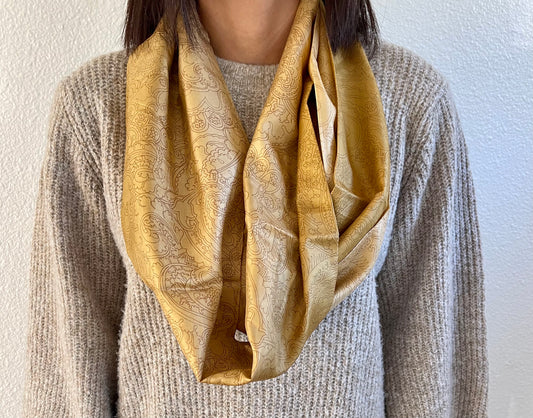 Gold Paisley Infinity Scarf