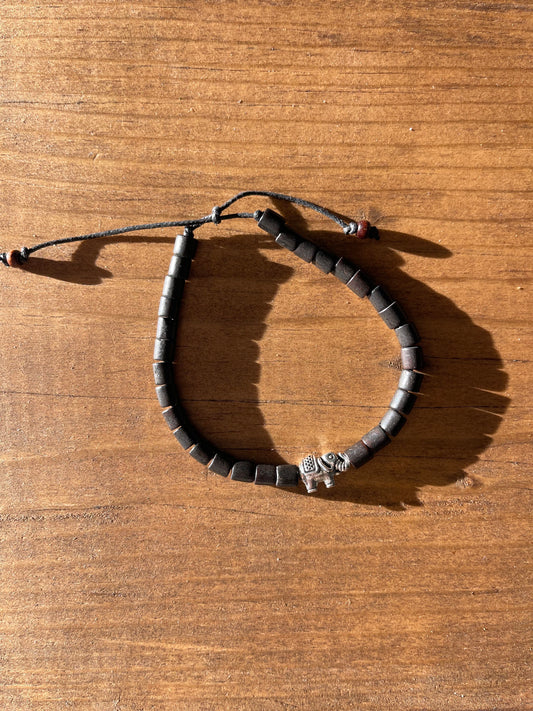 Black Adjustable Bead Bracelet