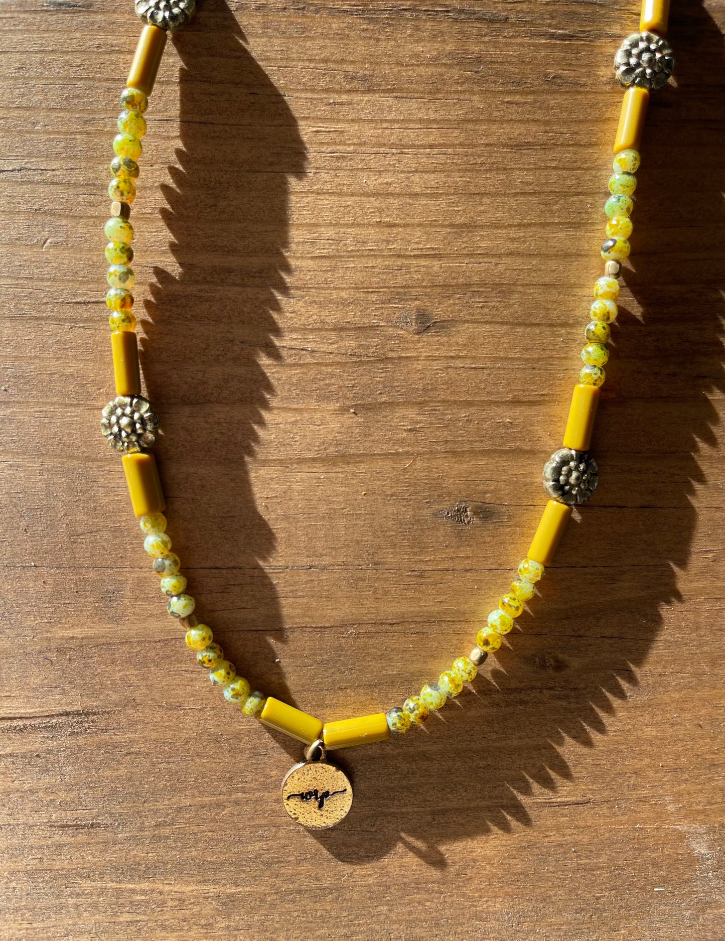 Mustard & Lime WRP Charm Necklace