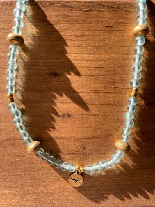 Baby Blue & Gold WRP Necklace