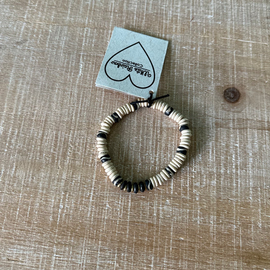 Wooden Bead & Shell Bracelet