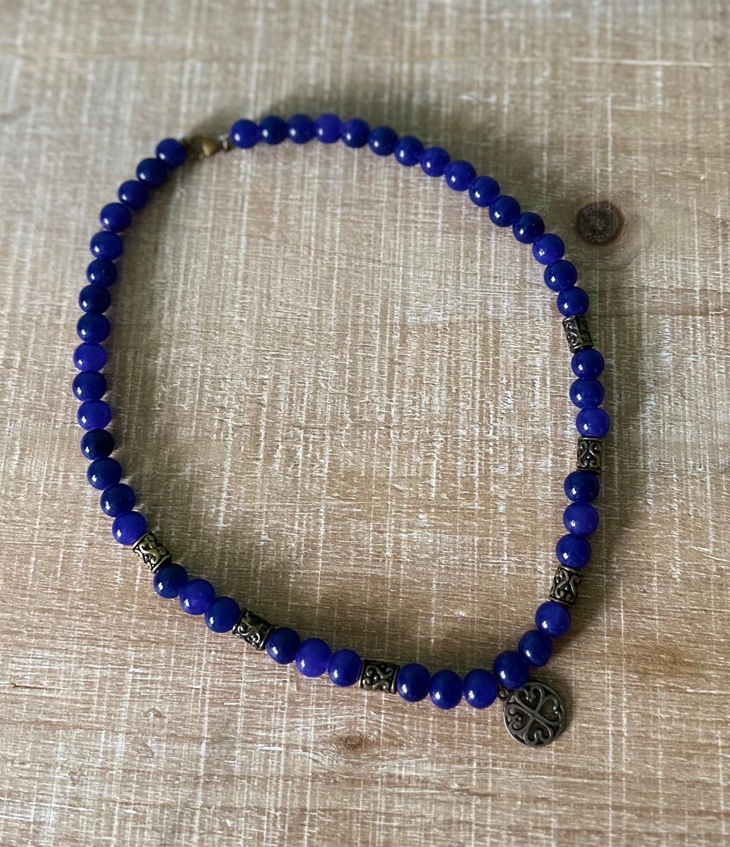 Blue Violet Beaded Necklace