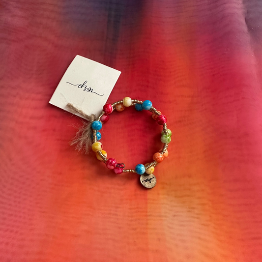 Bright Rainbow & Gold Bracelet