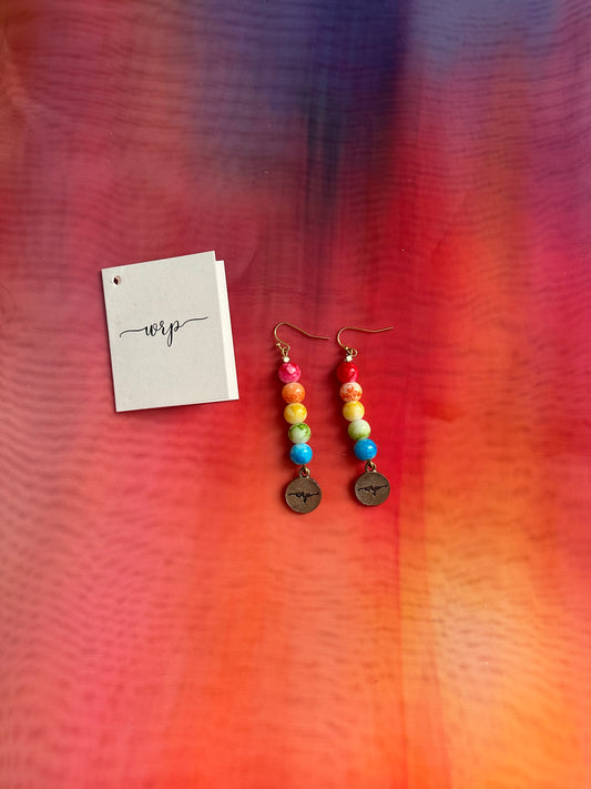 Bright Rainbow Charm Earring