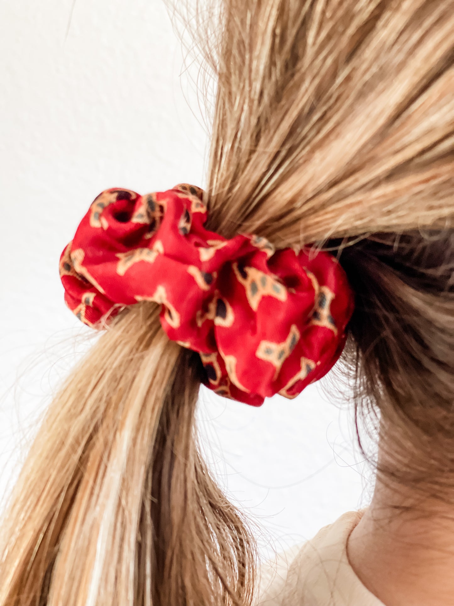 Red Abstract Scrunchie