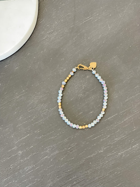 Lilac & Gold Beaded Bracelet