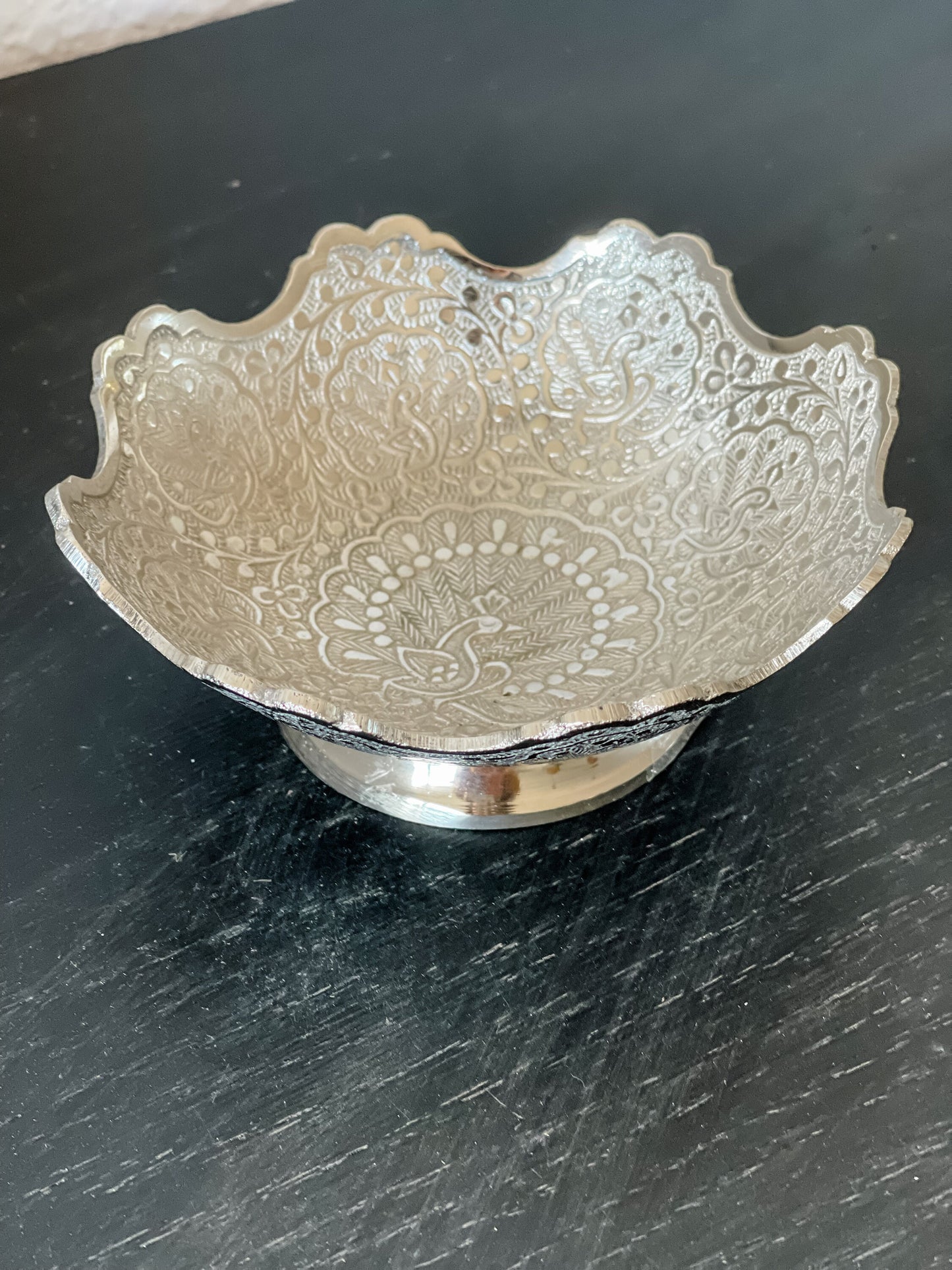 Silver Peacock Brass Bowl